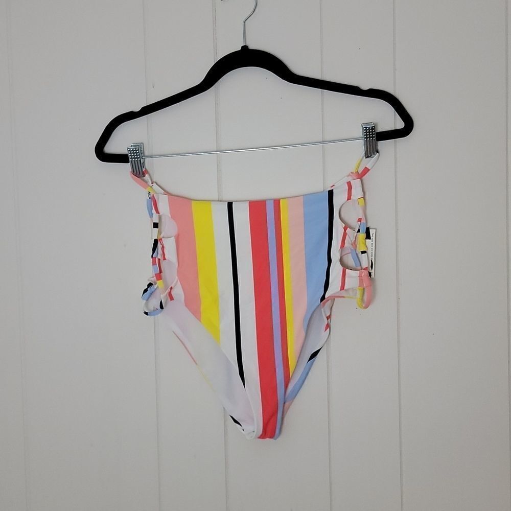 Striped high rise bikini
